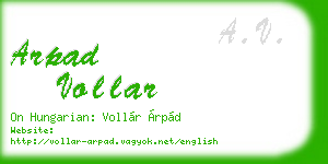 arpad vollar business card